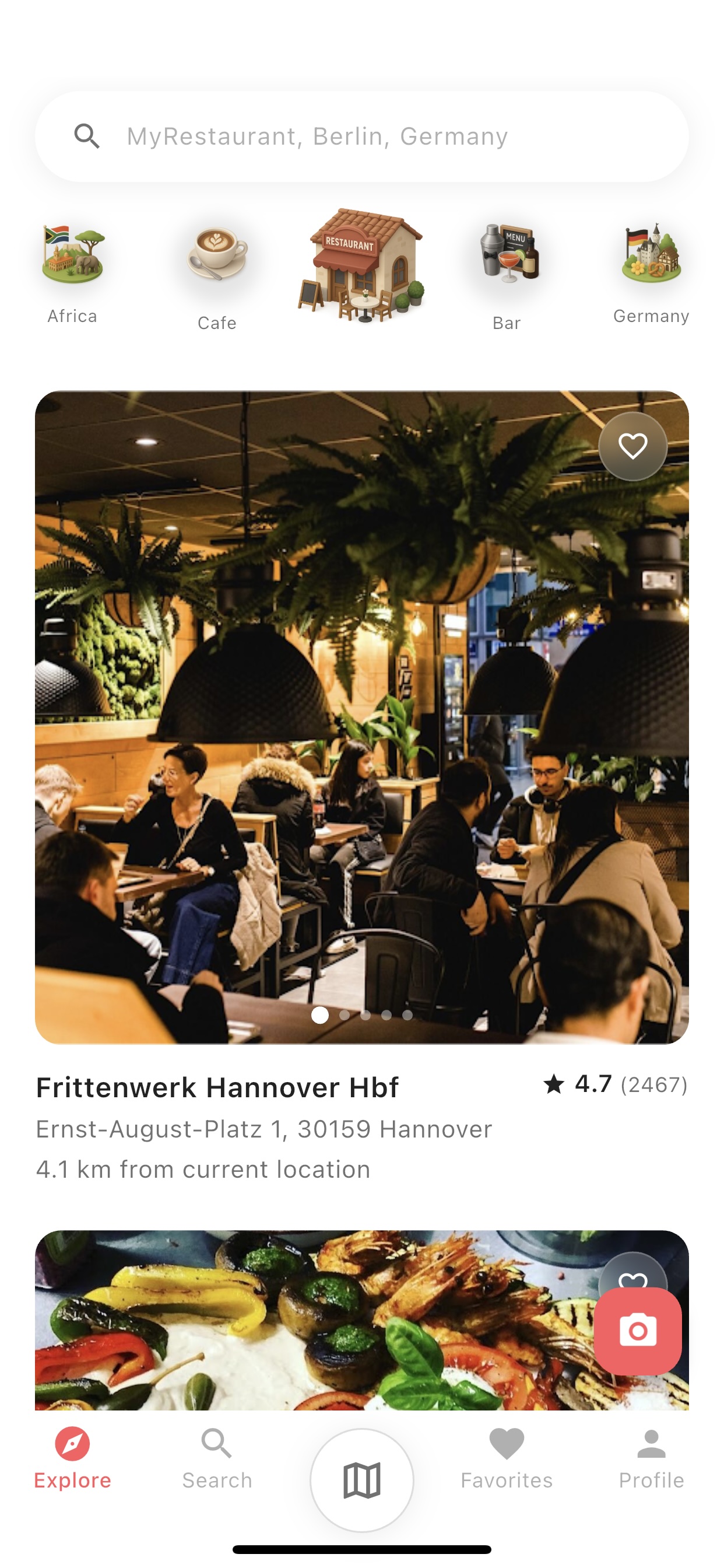 Nomora Menus app showing restaurant discovery